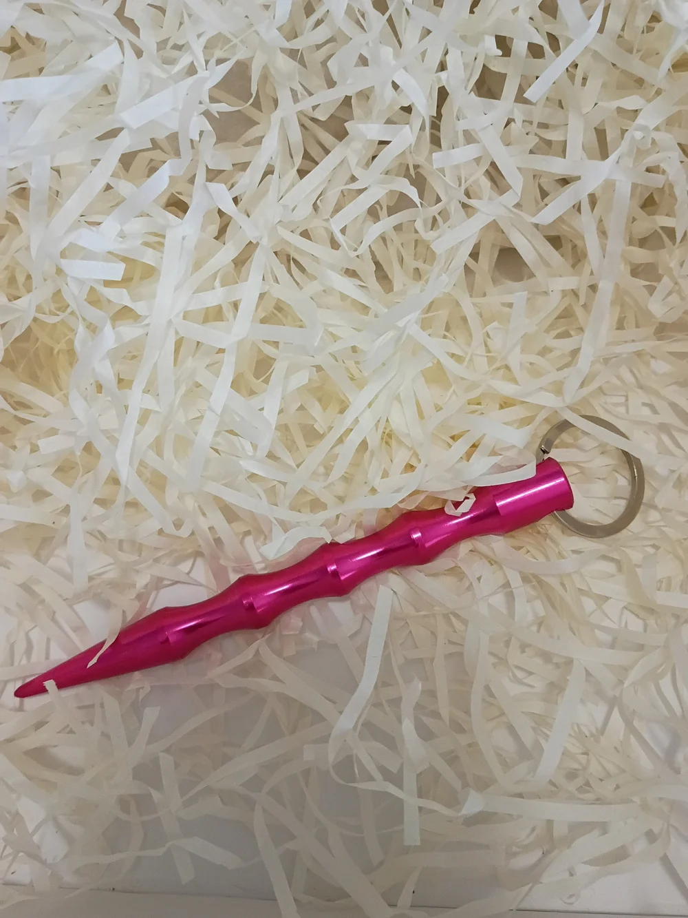 Source Unknown Metallic Pink Key & Card Holder Multi-Tool Keychain